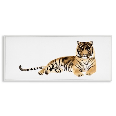 Stupell Industries Tiger Resting Orange Ink Watercolor, 24" x 10"
