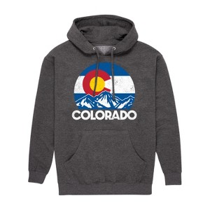 Men's - Instant Message - Retro Colorado Flag Mountains Graphic Fleece Pullover Hoodie - 1 of 4