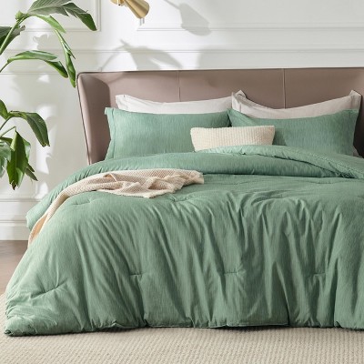 Bedsure | 2/3 Pcs Comforter Set Solid Cationic Dyeing Soft & Cozy Bedding Set