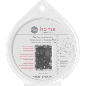 Dritz 7/16" x 5-Yards 75ct Home Smooth Decorative Nailhead Trim Black - 1 of 4