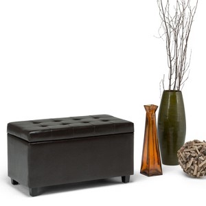 CAVINAS Faux Leather Storage Ottoman Bench with Tufted Diamond Detail,Modern Storage Ottoman,Storage Benches for Living Room,Bedroom - 1 of 4