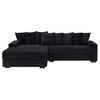 111.4" Corduroy L-Shaped 3-Seater Sectional Sofa with 8 Pillows - 4 of 4