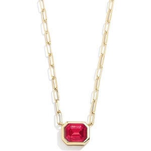 Birthstone Pendant Necklace for Women, Delicate Paperclip Chain Fashion Jewelry - 1 of 4