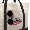 Rider University Primary Logo Canvas Tote Bag With External Pocket, Reusable Shoulder Bag for Shopping, School, Beach, Black - 2 of 4