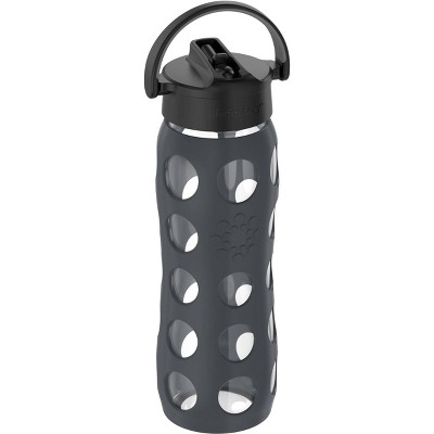 Lifefactory 22oz Glass Hydration Bottle with Straw Cap Carbon