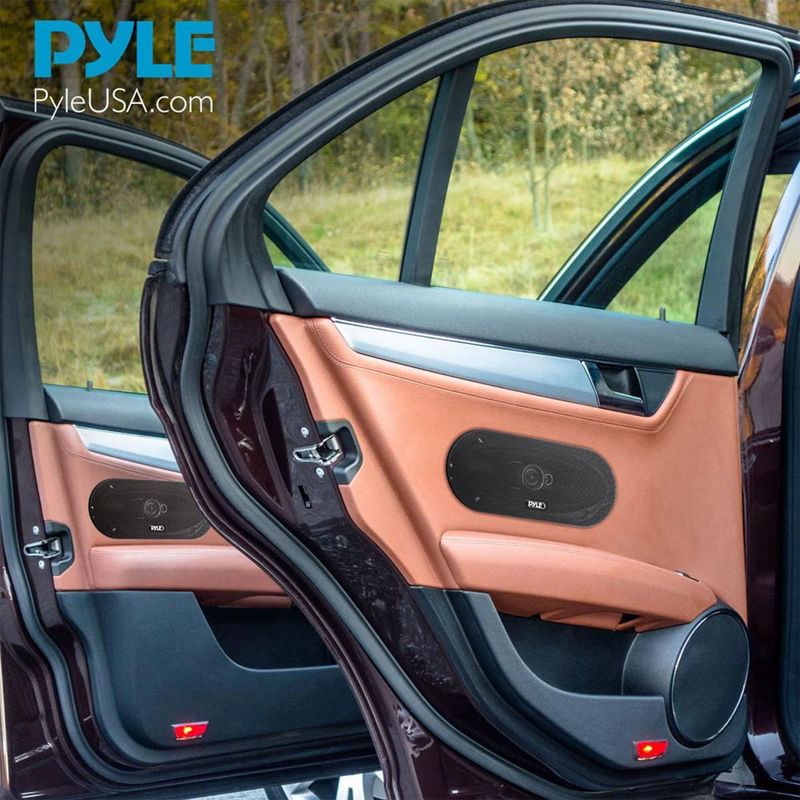 Pyle 4 Inch 3 Way Triaxial Loud Pro 300 Watt Audio Vehicle Door & Side Panel Mount Compatible Car Stereo Speakers, (Set of 2), 4 of 7
