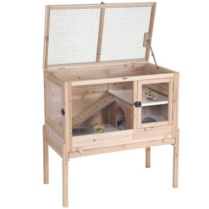 Aivituvin Wooden Hamster Cage| Anti-Chew Design-AIR53-DG/WZ/OC - 1 of 4