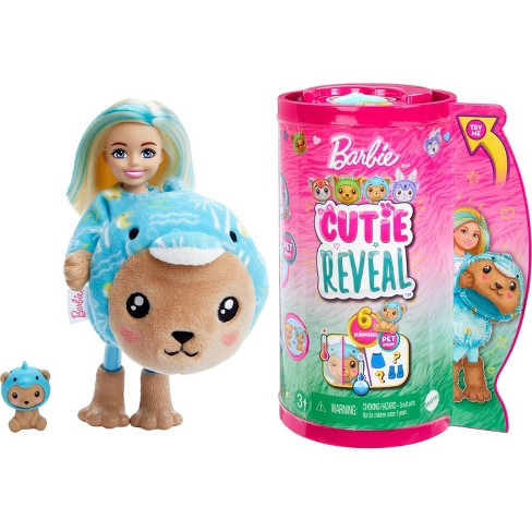 Barbie Cutie Reveal Teddy Bear as Dolphin Costume-Themed Series Chelsea  Small Doll & Accessories