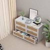 CAVINAS 51.18" 6-Drawer Dresser,Rattan MDF Chest of Drawers with Spacious Storage Space for Bedroom and Entryway,2 Columns,3 Rows - 2 of 4