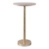Elegant End Table, Side Table, or Small Night Stand for Room Decor - Bold Hammered Metal Bedside Table with Polished Marble Top for Small Spaces - 4 of 4