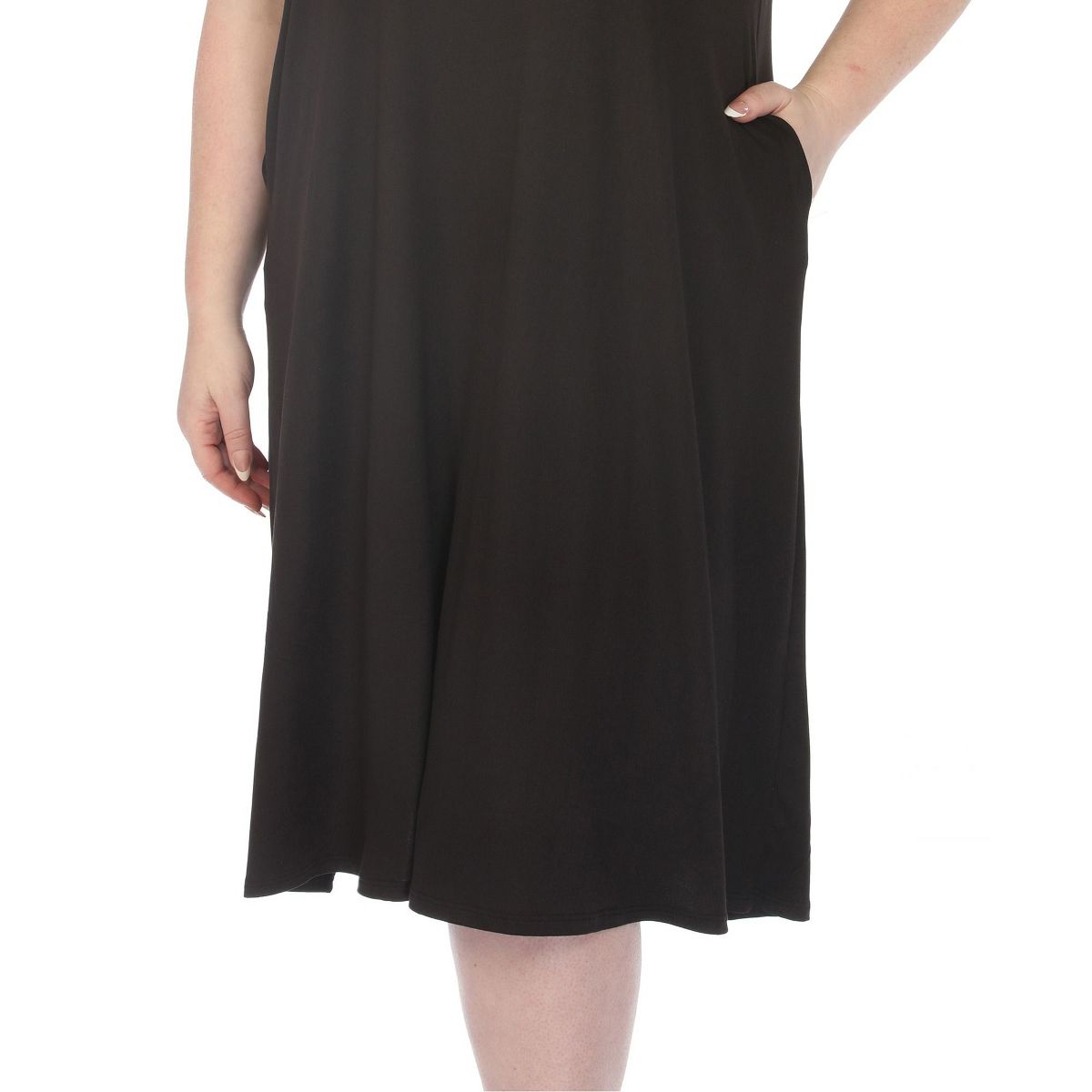 Plus Size Tee Swing Midi Dress -White Mark - thumbnail 4