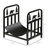 Syemin Firewood Racks and Carriers Indoor Outdoor Firewood Holde Firewood Rack Outdoor Wood Racks Outdoor for Firewood, Black, 16.5"*13.25"*17" - 3 of 4