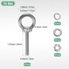 Unique Bargains Stainless Steel Durable Rust-Resistant Eyebolts with Nuts Washers Male Screw for Fastening 10 Pcs - 3 of 4