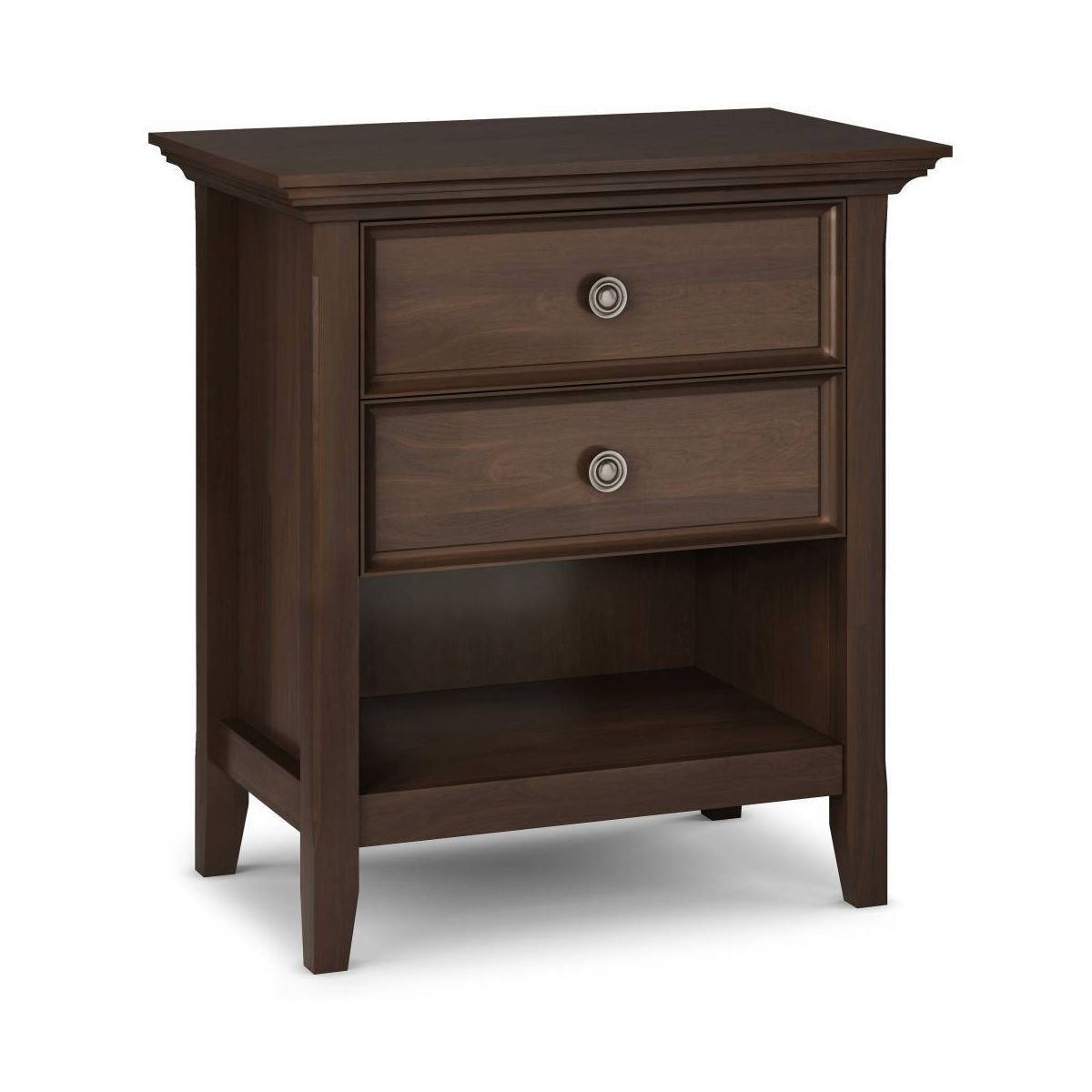 WyndenHall Halifax Bedside Table Natural Aged Brown: Traditional Style, Pine & Plywood, 1 Drawer Storage