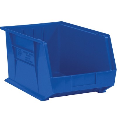 Box Partners Plastic Stack & Hang Bin Boxes 5 3/8" x 4 1/8" x 3" Blue 24/Case BINP0543B
