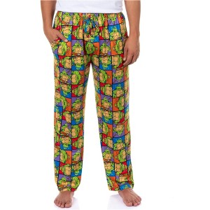 Teenage Mutant Ninja Turtles Pajama Pants Men's Character Grid Sleep Bottoms - 1 of 4