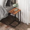 C Shaped End Table, Small Side Tables for Sofa and Bed, Couch Table That Slides Under for Living Room, Bedroom, Home Office, Small Spaces - 4 of 4