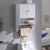 KWPZQEB Bathroom Wall Cabinet, Over The Toilet Storage Cabinet with 2 Barn Doors, Open & Towel Bar, Farmhouse Medicine Cabinet for Bathroom - 2 of 4