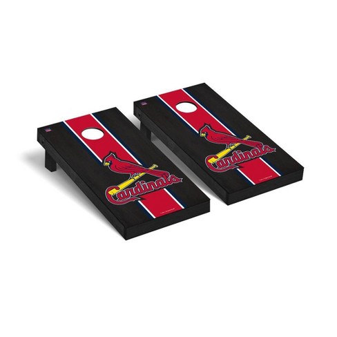 MLB St. Louis Cardinals Premium Cornhole Board Onyx Stained Stripe Version