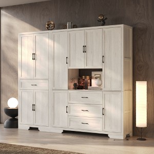 FUFU&GAGA Multifunctional Modular Storage Cabinet Bookcase Display Cabinet with Adjustable Shelving, Drawers & Safety Features - 1 of 4