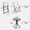 Best Choice Products 3-Piece Patio Bistro Dining Furniture Set w/ Round Textured Glass Tabletop, Folding Chairs - 2 of 4