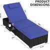 2 PCS Patio Chaise Lounge Chairs, Recliner Chairs with Side Foldable Tabletop, Reclining Chair with Adjustable Backrest Cushions for Poolside - 2 of 4