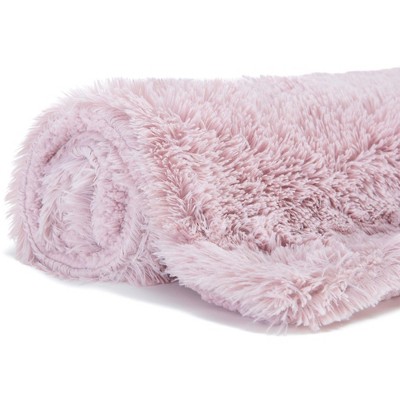 Rose Dust Faux Fur Reversible King Blanket with Sherpa Fleece