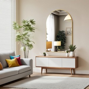 Kumasinova Arched Bathroom Wall Mirror,Vanity Mirror with Metal Frame,Bathroom Mirrors for Over Sink,Bedroom,Entryway,Living Room - 1 of 4