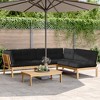 vidaXL Pallet Sofa Set Acacia wood with black cushions - 2 of 4