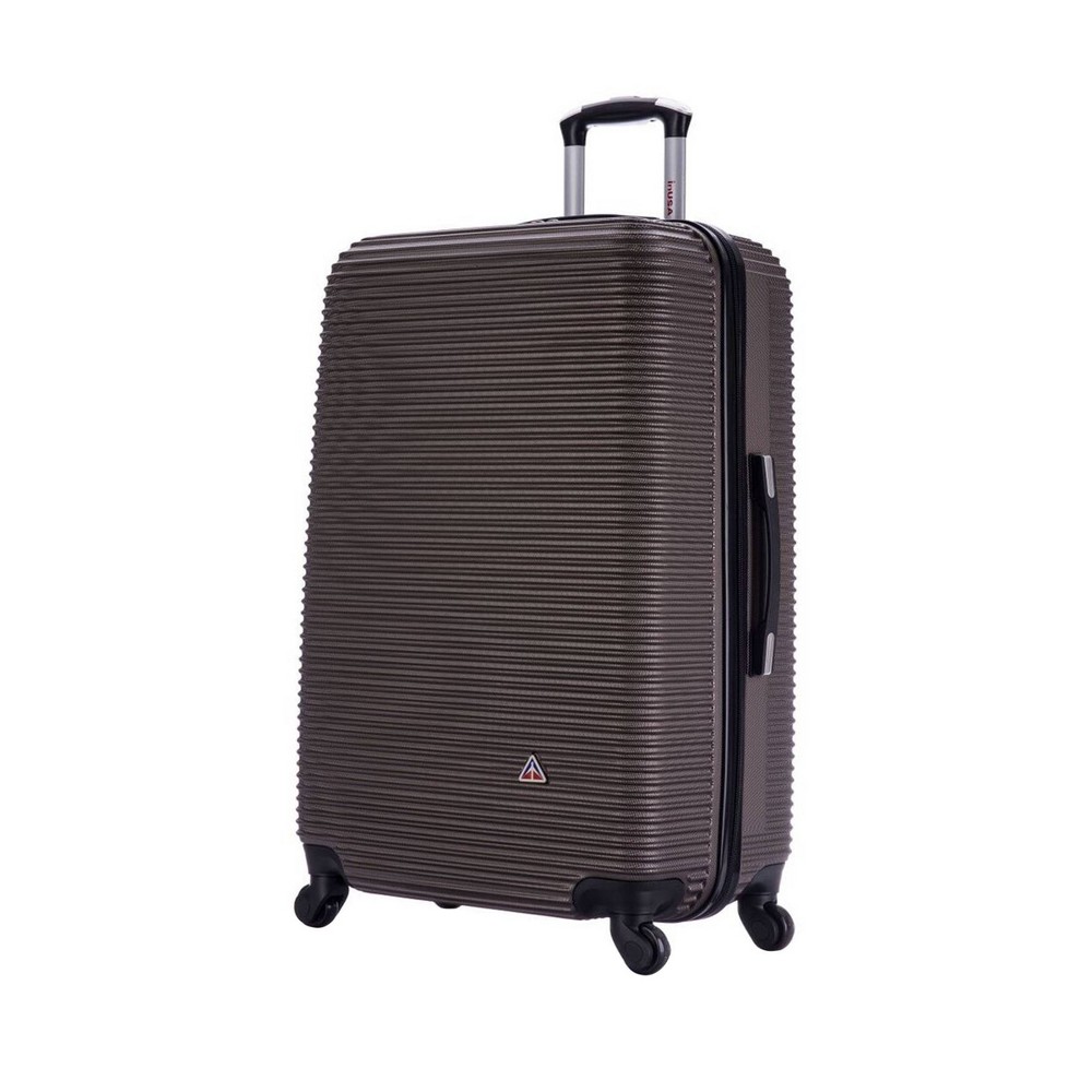 Photos - Luggage InUSA Royal Lightweight Hardside Large Checked Spinner Suitcase - Brown 
