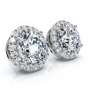 Pompeii3 2.25Ct Halo Round Diamond Studs 14k Gold Lab Created Women's Earrings - 3 of 4