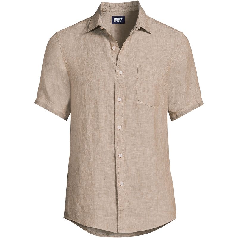 Lands' End Men's Traditional Fit Short Sleeve Linen Shirt, 2 of 4