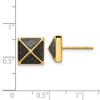 Chisel Stainless Steel Polished Yellow IP-plated Black Carbon Fiber Inlay Pyramid Stud Earrings - 3 of 3