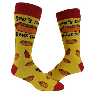 Crazy Dog T-Shirts Men's Suns Out Buns Out Socks Funny Backyard Cookout Bar-b-que Summer Graphic Novelty Fotowear - 1 of 4
