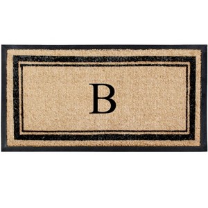 A1HC Natural Rubber Coir Outdoor Doormat 24x48 Monogrammed Anti-Shed Treated Durable Front Door Mat - 1 of 4