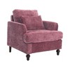 CAVINAS Mid-Century Modern Tufted Club Chair with Wooden Legs,Plush Chenille Fabric Accent Armchair for Living Room,Bedroom,Study - 2 of 4