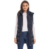 Women's Long Puffer Vest with Hood - S.E.B. By SEBBY - 4 of 4