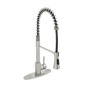 CASAINC Single-Handle Spring Standard Kitchen Faucet with Dual Function Sprayhead and Deckplate Included in Brushed Nickel - 1 of 1