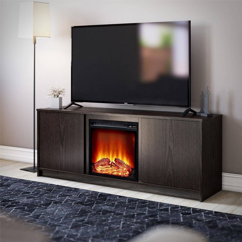 Caldare Electric Fireplace TV Stand Espresso - Room &#38; Joy, 3 of 12