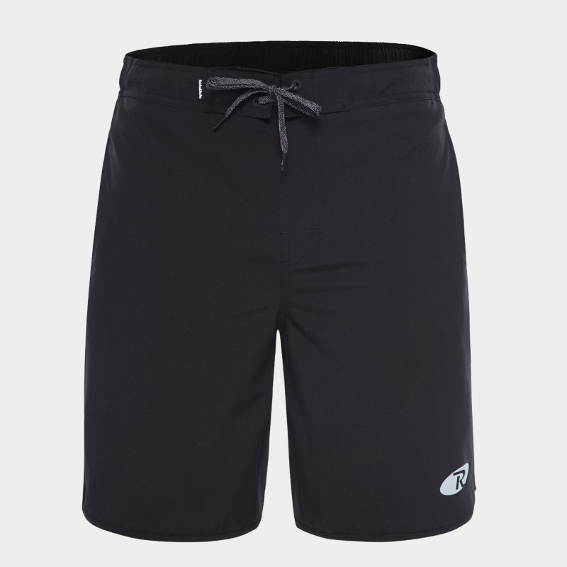 Rokka&Rolla Men's 9" Stretch Board Swim Trunks-Black, size Small