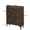 Shoe Cabinet with 2 Flip Drawers, Freestanding Hidden Shoe Rack, Shoe Organizer with Metal Legs, Shoe Storage Cabinet for Entryway Hallway - 3 of 4