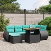 vidaXL 7 Piece Patio Sofa Set with Cushions - Black - 2 of 4
