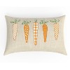 12"x18" Outdoor/Indoor Hop Lumbar Throw Pillow Off-White - Pillow Perfect: Velvet, Bunny Design, Rectangle - 2 of 4