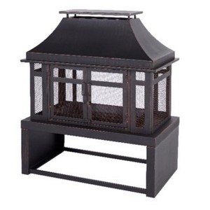 Living Accents Modern Wood Steel Outdoor Fireplace 21.65 in. W X 39.37 in. D - 1 of 1