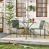 Slat Metal Round Outdoor Patio Bistro Table - Green - Hearth & Hand™ with Magnolia: Steel Frame, Rust-Resistant, 2-Seater - 2 of 4