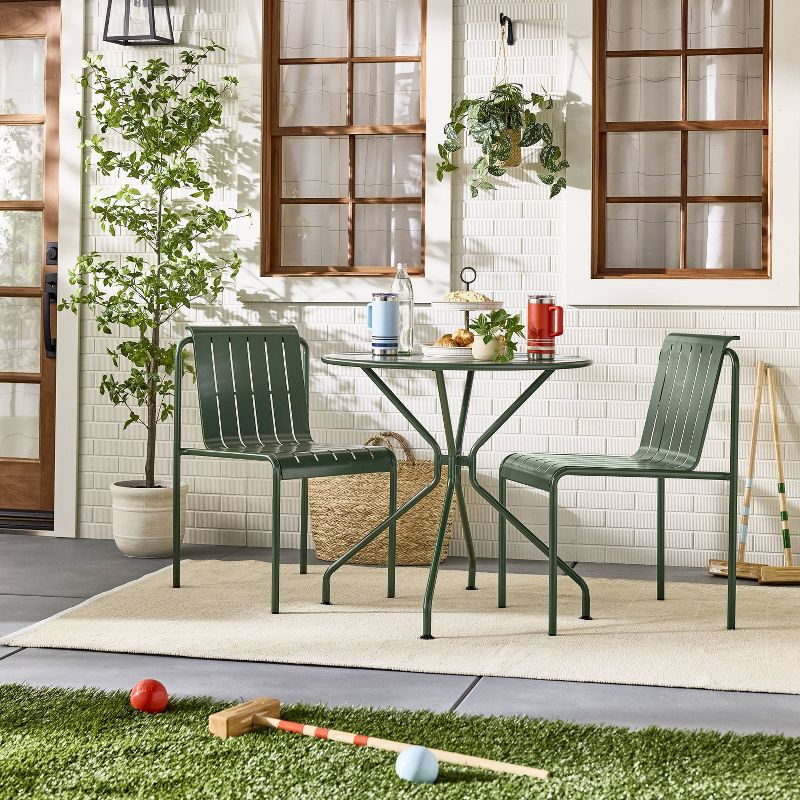 Slat Metal Outdoor Patio Dining Chairs (Set of 2) - Green - Hearth &#38; Hand&#8482; with Magnolia, 3 of 8