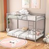 Tangkula Metal Bunk Bed Twin over Twin Low-Profile Bunk Bed Frame with Full Length Guardrail & Ladder Space-saving Twin Size Bed Black/Sliver/White - 2 of 4
