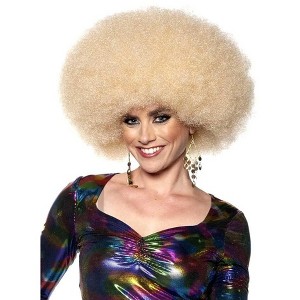 Underwraps Costumes Afro One Size Adult Costume Wig | Blonde - 1 of 2