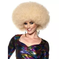 Underwraps Afro One Size Adult Costume Wig | Blonde
