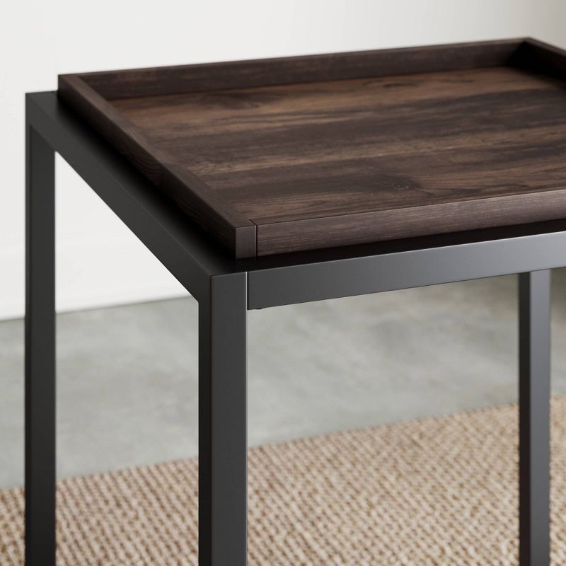 Nash Industrial Modern Wood Tray Top Side Table - Nathan James, 4 of 7